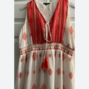 Alberto Makali NWT boho maxi dress orange and white large
